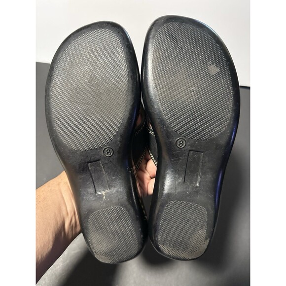 Cherokee Black Leather Platform Sandals Size 8 - Picture 7 of 9